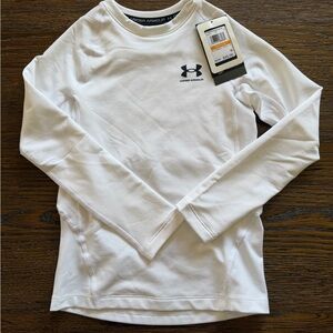 Under Armour Kids' White Long Sleeve Tee
